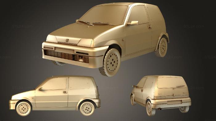 Автомобили и транспорт (Fiat Cinquecento (170) 1991, CARS_1448) 3D модель для ЧПУ станка