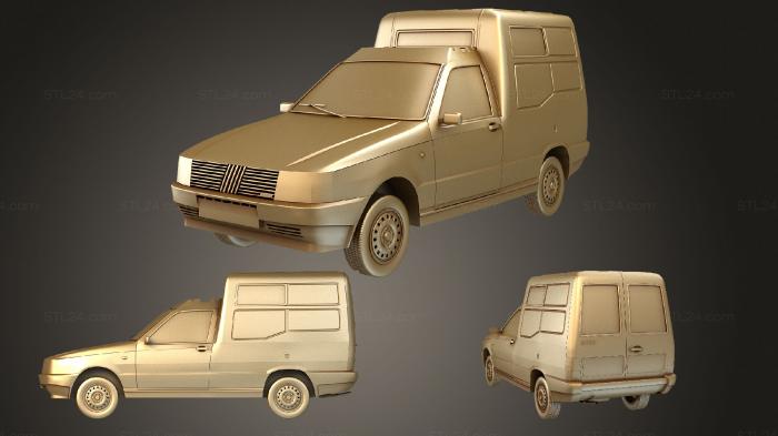 Автомобили и транспорт (Fiat Fiorino (Mk2) PanelVan 1988, CARS_1453) 3D модель для ЧПУ станка