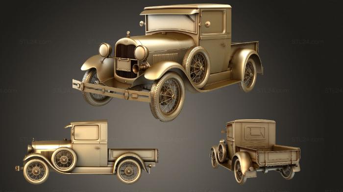 Автомобили и транспорт (Ford A Закрытый пикап 1928, CARS_1505) 3D модель для ЧПУ станка