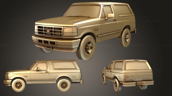 Автомобили и транспорт (Ford Bronco (Mk5) 1992, CARS_1516) 3D модель для ЧПУ станка