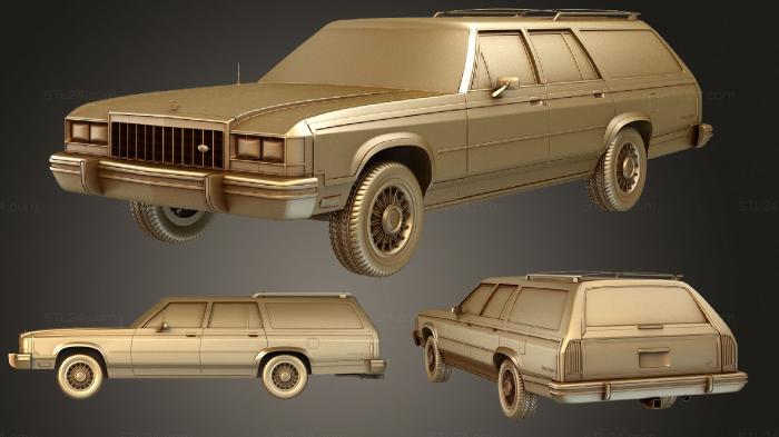 Автомобили и транспорт (Форд Кантри Сквайр 1986, CARS_1521) 3D модель для ЧПУ станка