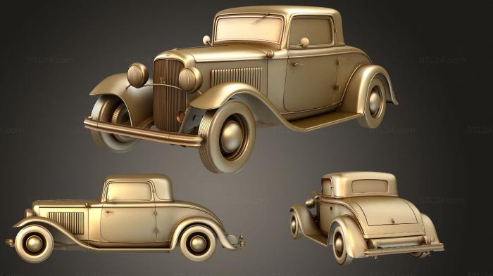 Автомобили и транспорт (Ford De Luxe Купе V8 1932, CARS_1528) 3D модель для ЧПУ станка