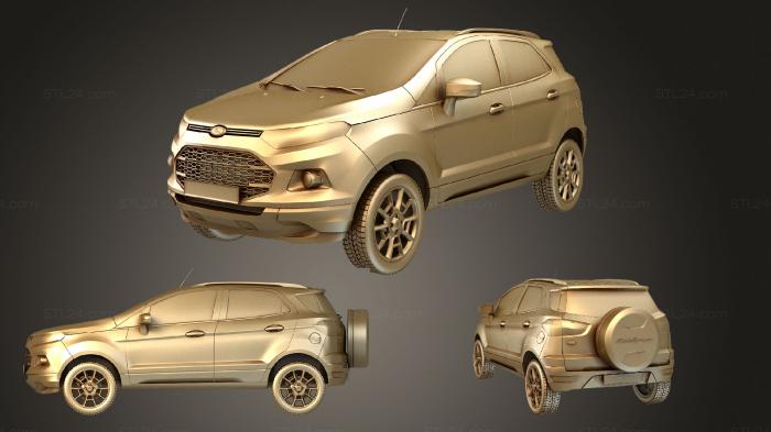 Автомобили и транспорт (Ford EcoSport 2014 hipoly, CARS_1530) 3D модель для ЧПУ станка