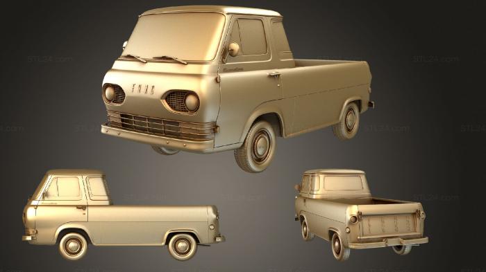 Автомобили и транспорт (Ford E series (Mk1) Пикап Econoline 1963, CARS_1532) 3D модель для ЧПУ станка