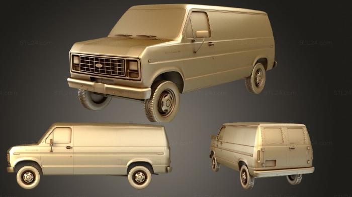 Автомобили и транспорт (Ford E series (Mk3) Econoline CargoVan 1986, CARS_1535) 3D модель для ЧПУ станка
