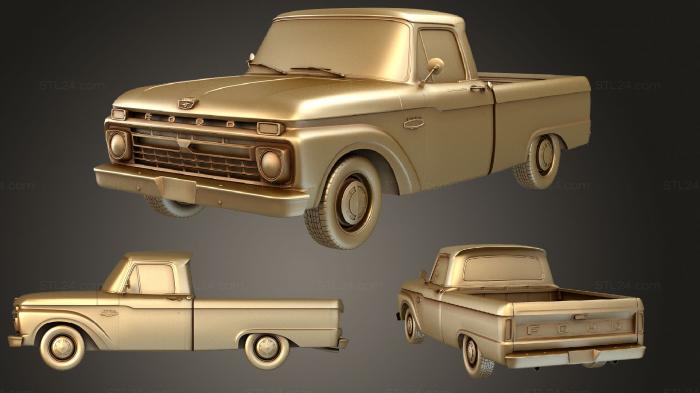 Автомобили и транспорт (Ford F (Mk4) 100 1966, CARS_1548) 3D модель для ЧПУ станка