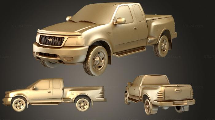 Автомобили и транспорт (Ford F (Mk10) 150 ClubCab Flareside XLT 1999, CARS_1549) 3D модель для ЧПУ станка