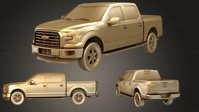 Автомобили и транспорт (Ford F (Mk13) 150 SuperCrewCab XLT 2014, CARS_1550) 3D модель для ЧПУ станка
