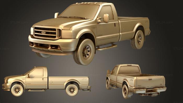Автомобили и транспорт (Ford F SuperDuty (Mk1) 350 SuperDuty RegularCab 1999, CARS_1552) 3D модель для ЧПУ станка