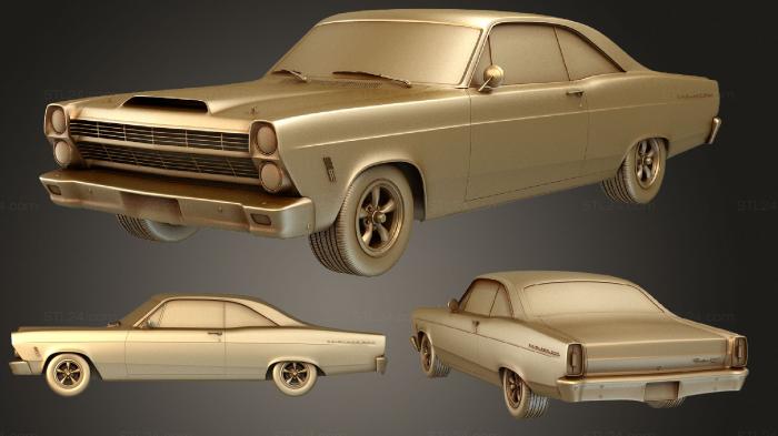 Автомобили и транспорт (Ford Fairlane (США) (Mk5) 500GT купе 1966, CARS_1563) 3D модель для ЧПУ станка