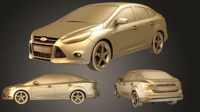 Автомобили и транспорт (Ford Focus Седан 2012, CARS_1585) 3D модель для ЧПУ станка