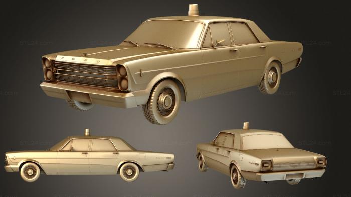 Автомобили и транспорт (Ford Galaxie (Mk3) 500 седан Полицейский 1966, CARS_1589) 3D модель для ЧПУ станка
