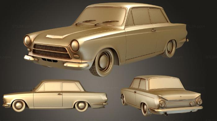 Автомобили и транспорт (Ford Lotus Cortina MkI 1963, CARS_1599) 3D модель для ЧПУ станка