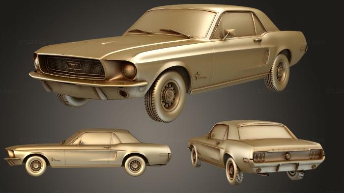 Автомобили и транспорт (Ford Mustang (Mk1) хардтоп 1968, CARS_1605) 3D модель для ЧПУ станка