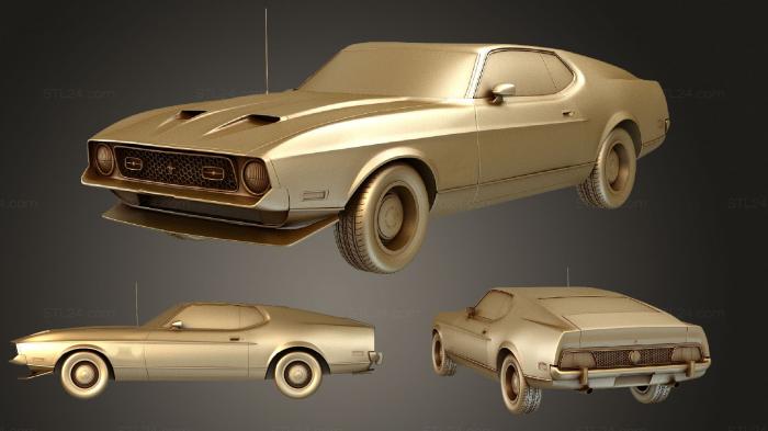 Автомобили и транспорт (Ford Mustang (Mk1) 1 Мах Джеймс Бонд 1971, CARS_1607) 3D модель для ЧПУ станка