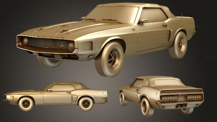 Автомобили и транспорт (Ford Mustang (Mk1) Shelby GT500 кабриолет 1969, CARS_1608) 3D модель для ЧПУ станка