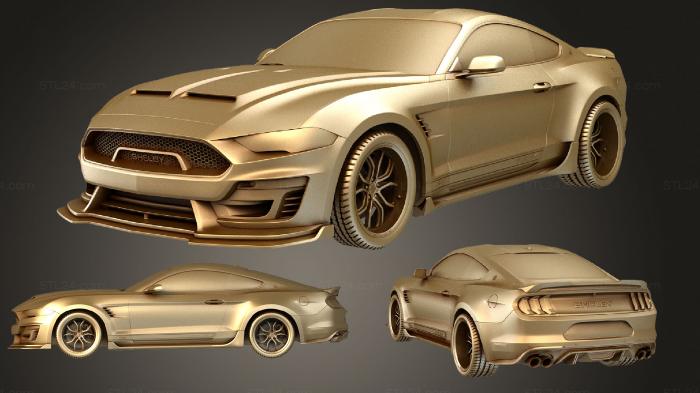 Автомобили и транспорт (Ford Mustang (Mk6f) купе Shelby Super Snake concept 2018, CARS_1610) 3D модель для ЧПУ станка