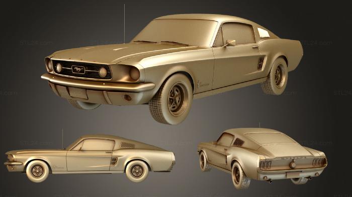 Автомобили и транспорт (Ford Mustang Fastback 1967 комплект, CARS_1613) 3D модель для ЧПУ станка