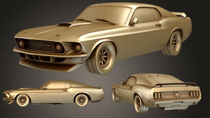 Автомобили и транспорт (Ford Mustang Джон Боу 1969, CARS_1616) 3D модель для ЧПУ станка