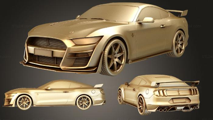 Автомобили и транспорт (Ford Mustang Shelby GT500 2020, CARS_1618) 3D модель для ЧПУ станка