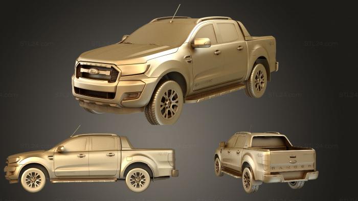 Автомобили и транспорт (Ford Ranger (Mk3f) Двухместный автомобиль Wildtrak HQinterior 2016, CARS_1627) 3D модель для ЧПУ станка