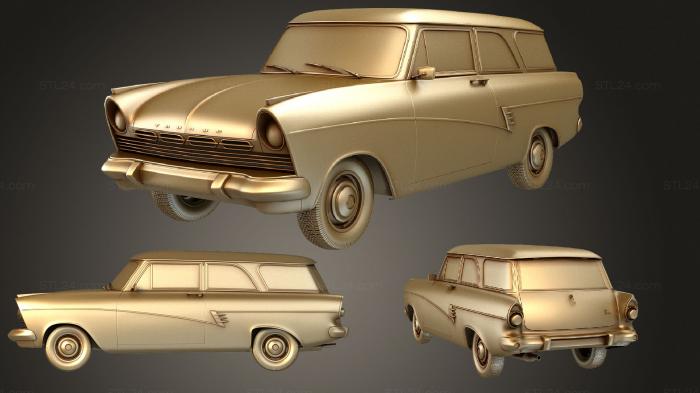 Автомобили и транспорт (Ford Taunus P2 17M kombi 1957, CARS_1636) 3D модель для ЧПУ станка