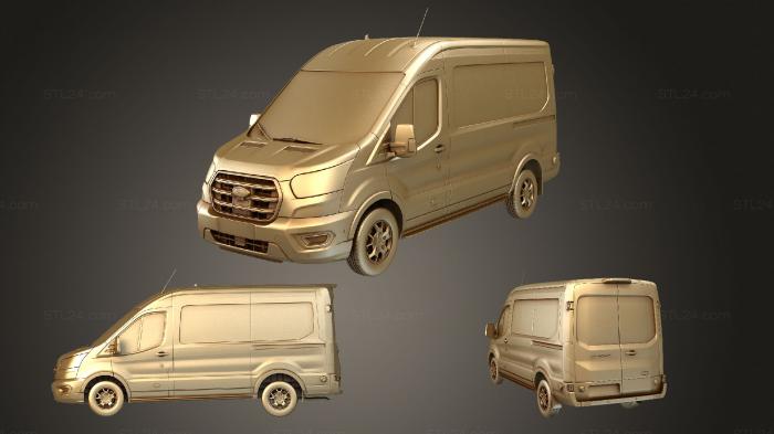 Автомобили и транспорт (Фургон ford e transit l2h2 2022, CARS_1652) 3D модель для ЧПУ станка