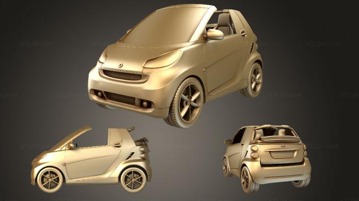 Автомобили и транспорт (Кабриолет Fortwo открыт в 2011 году, CARS_1673) 3D модель для ЧПУ станка