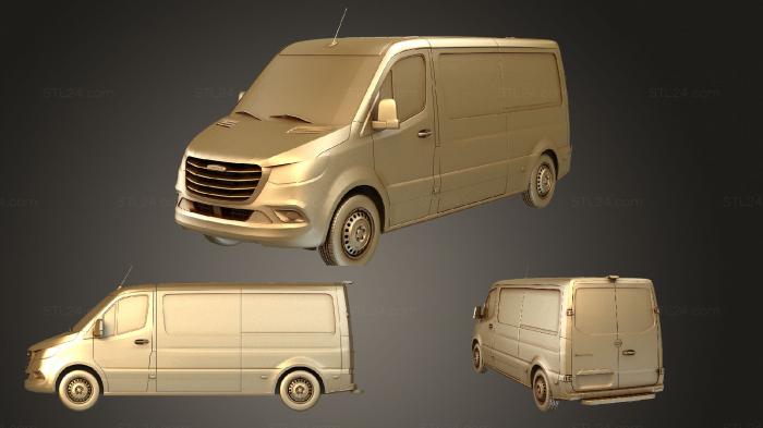Автомобили и транспорт (Панельный фургон Freightliner Sprinter L2H1 FWD 2019, CARS_1680) 3D модель для ЧПУ станка