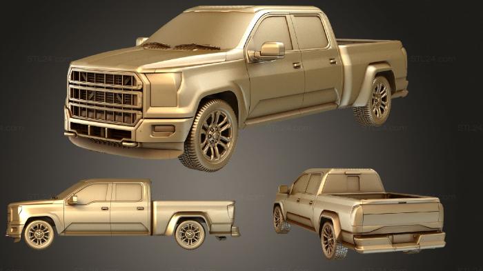 Автомобили и транспорт (Ford pickup, CARS_1697) 3D модель для ЧПУ станка