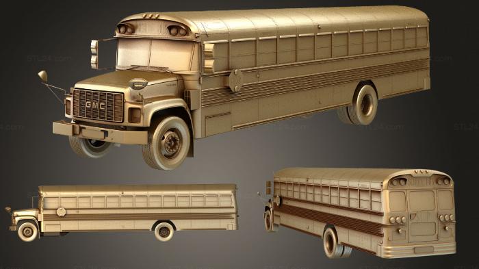 Автомобили и транспорт (Школьный автобус серии GMC B 2000, CARS_1728) 3D модель для ЧПУ станка