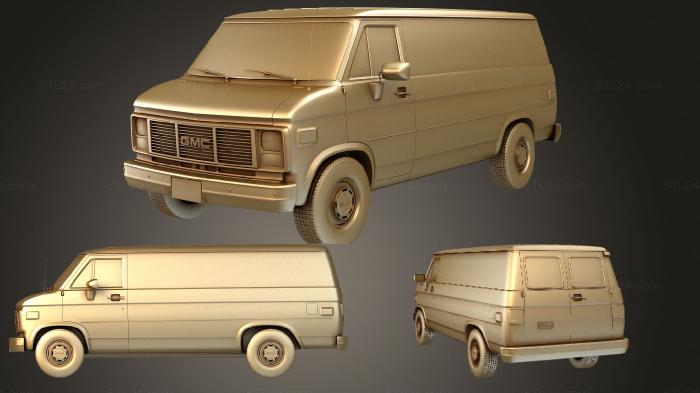Автомобили и транспорт (Комплект GMC Vandura 1983, CARS_1735) 3D модель для ЧПУ станка