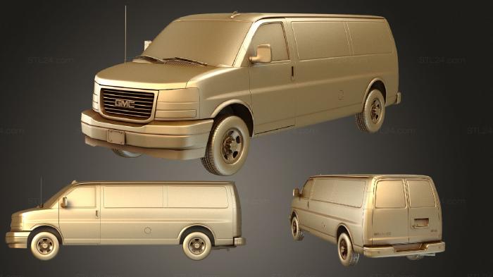 Автомобили и транспорт (Удлиненный фургон gmc savana cargo rwd 3500 2022rar, CARS_1743) 3D модель для ЧПУ станка