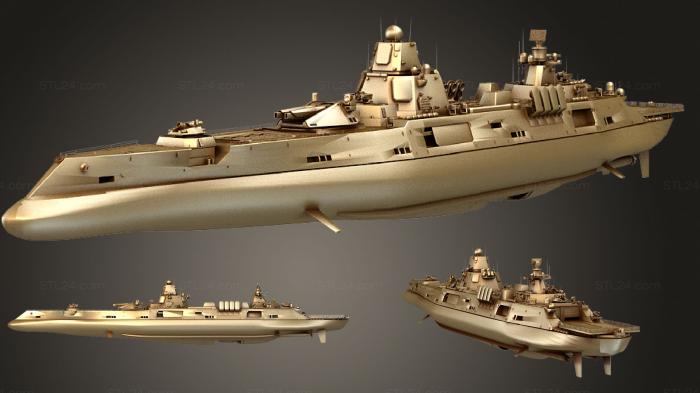 Автомобили и транспорт (Управляемый ракетный крейсер, CARS_1754) 3D модель для ЧПУ станка