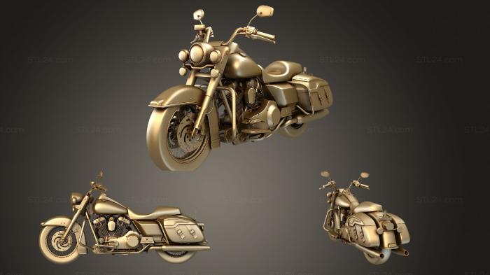 Автомобили и транспорт (Harley Road King hipoly, CARS_1762) 3D модель для ЧПУ станка