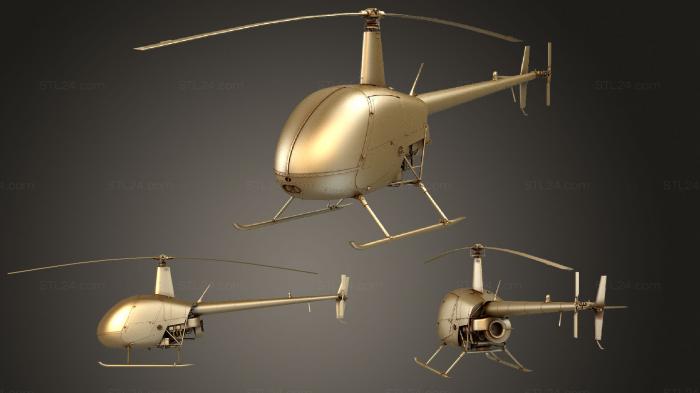 Vehicles (Helicopter Robinson R22 Red, CARS_1772) 3D models for cnc