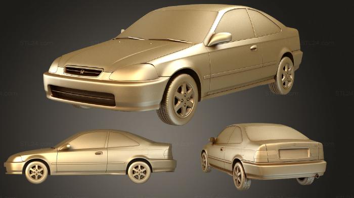 Автомобили и транспорт (Honda Civic (Mk6) купе 1996, CARS_1833) 3D модель для ЧПУ станка