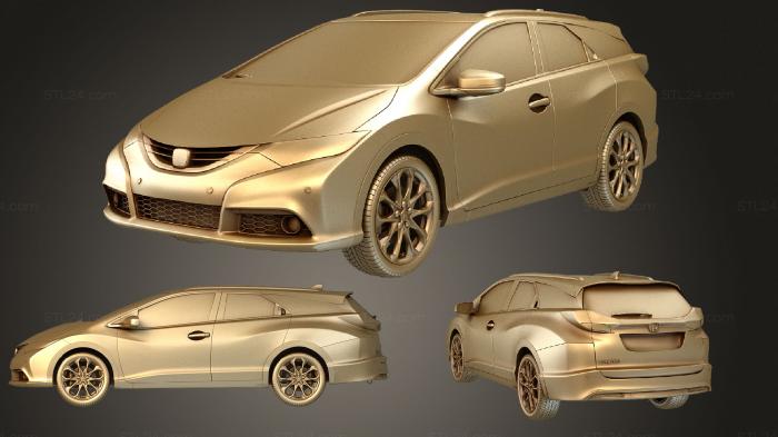 Автомобили и транспорт (Honda Civic (Mk9f) tourer 2014, CARS_1835) 3D модель для ЧПУ станка