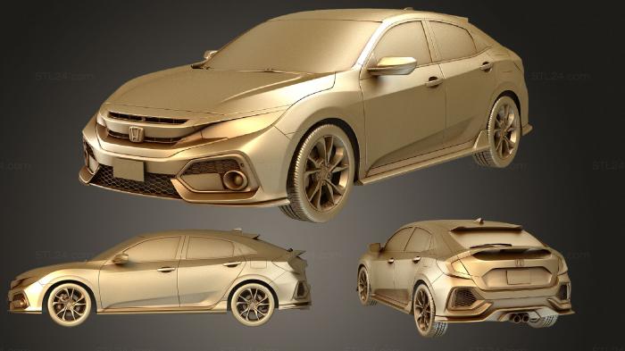 Автомобили и транспорт (Honda civic хэтчбек 2017, CARS_1840) 3D модель для ЧПУ станка