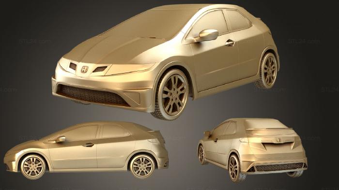 Автомобили и транспорт (Honda Civic TypeR 2007, CARS_1842) 3D модель для ЧПУ станка