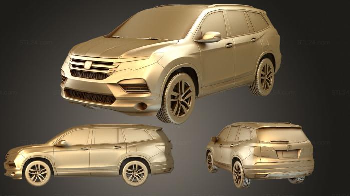 Автомобили и транспорт (Комплект Honda Pilot 2016, CARS_1868) 3D модель для ЧПУ станка