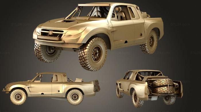 Автомобили и транспорт (Гоночный грузовик Honda Ridgeline Baja 2016, CARS_1873) 3D модель для ЧПУ станка