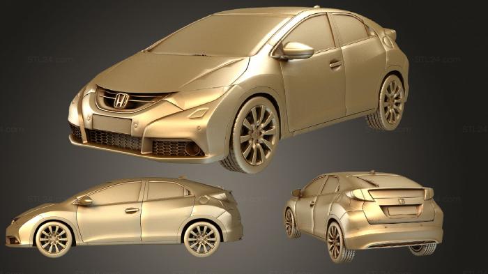Автомобили и транспорт (Honda Civic 2012 5d, CARS_1881) 3D модель для ЧПУ станка