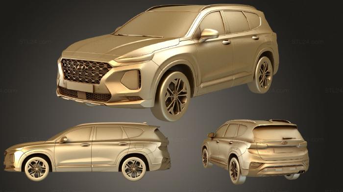 Автомобили и транспорт (Hyundai Santa Fe 2019, CARS_1945) 3D модель для ЧПУ станка