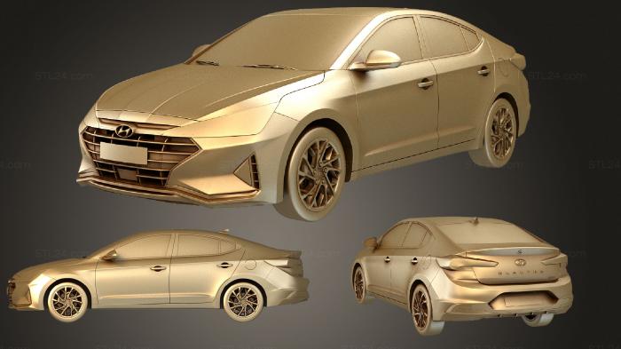 Автомобили и транспорт (Hyundai Elantra 2019, CARS_1951) 3D модель для ЧПУ станка