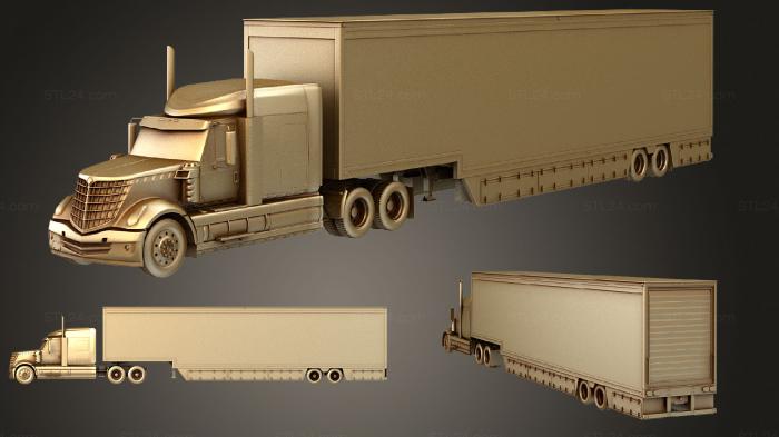 Автомобили и транспорт (Международный трейлер Lonestar 2015 комплект, CARS_2001) 3D модель для ЧПУ станка