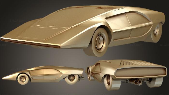 Автомобили и транспорт (Итальянский концепт-кар 70-х годов, CARS_2012) 3D модель для ЧПУ станка