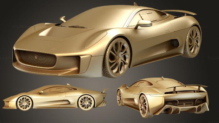 Автомобили и транспорт (Jaguar C X75 2014 студия, CARS_2037) 3D модель для ЧПУ станка