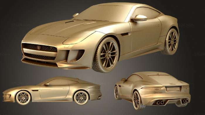 Автомобили и транспорт (Jaguar F Type R Купе 2015, CARS_2040) 3D модель для ЧПУ станка