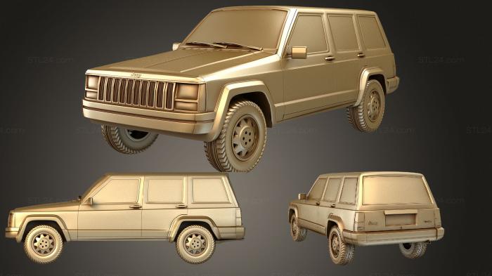 Автомобили и транспорт (Jeep Cherokee XJ 5 дверный 2000, CARS_2061) 3D модель для ЧПУ станка